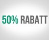fünfzig Prozent Rabatt